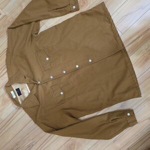 Donegal Vintage Brown Wool Blend Button Down Shirt Mens Size L 16-16.5